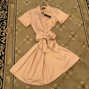 Talbot’s Blush Pink Cotton/Spandex/Lycra Wrap Dress w/ Sash.  Size 10 PETITE